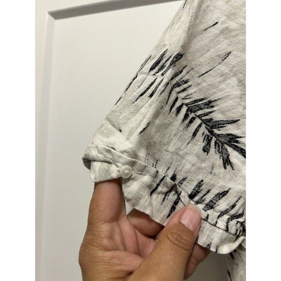 Cubavara Hawaiian Shirt Men XL Black White Tropical Modern Fit Classic Button-Up - Picture 4 of 6